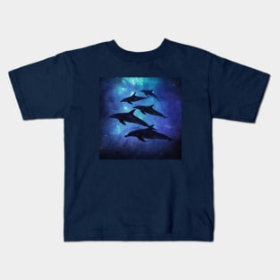 School of dolphins swimming through the ocean Kids T-Shirt